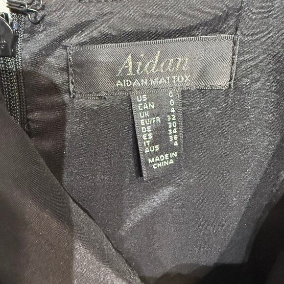 Aidan Mattox Black Cut-Out Scoop Neck Maxi Evening Gown Sz 0 NWT - Picture 6 of 15